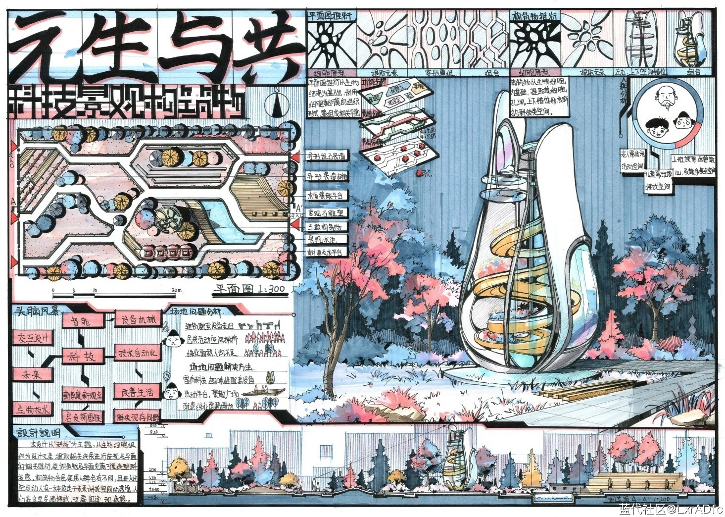 科技景观构筑物快题设计